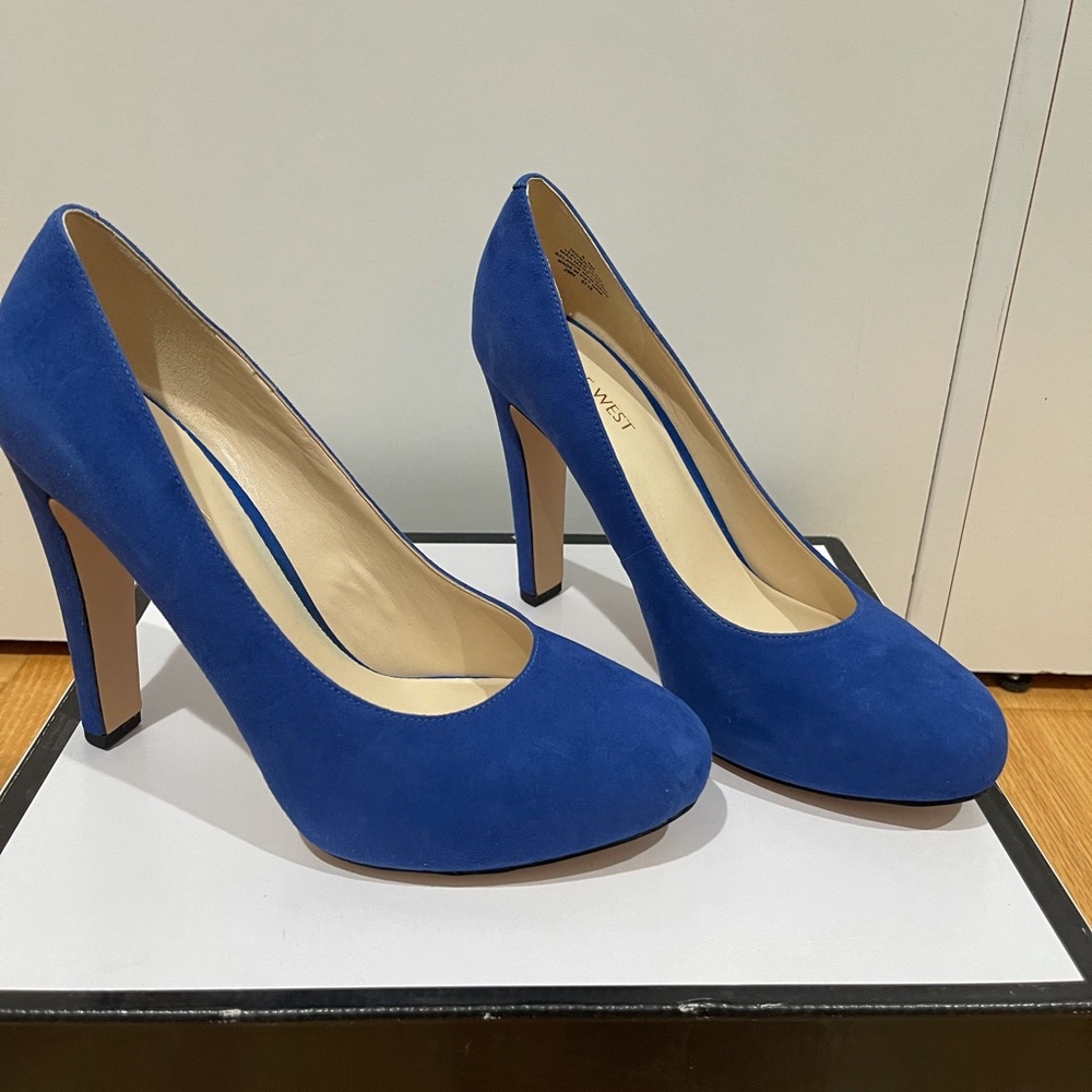 Suede Blue heels - Nine West